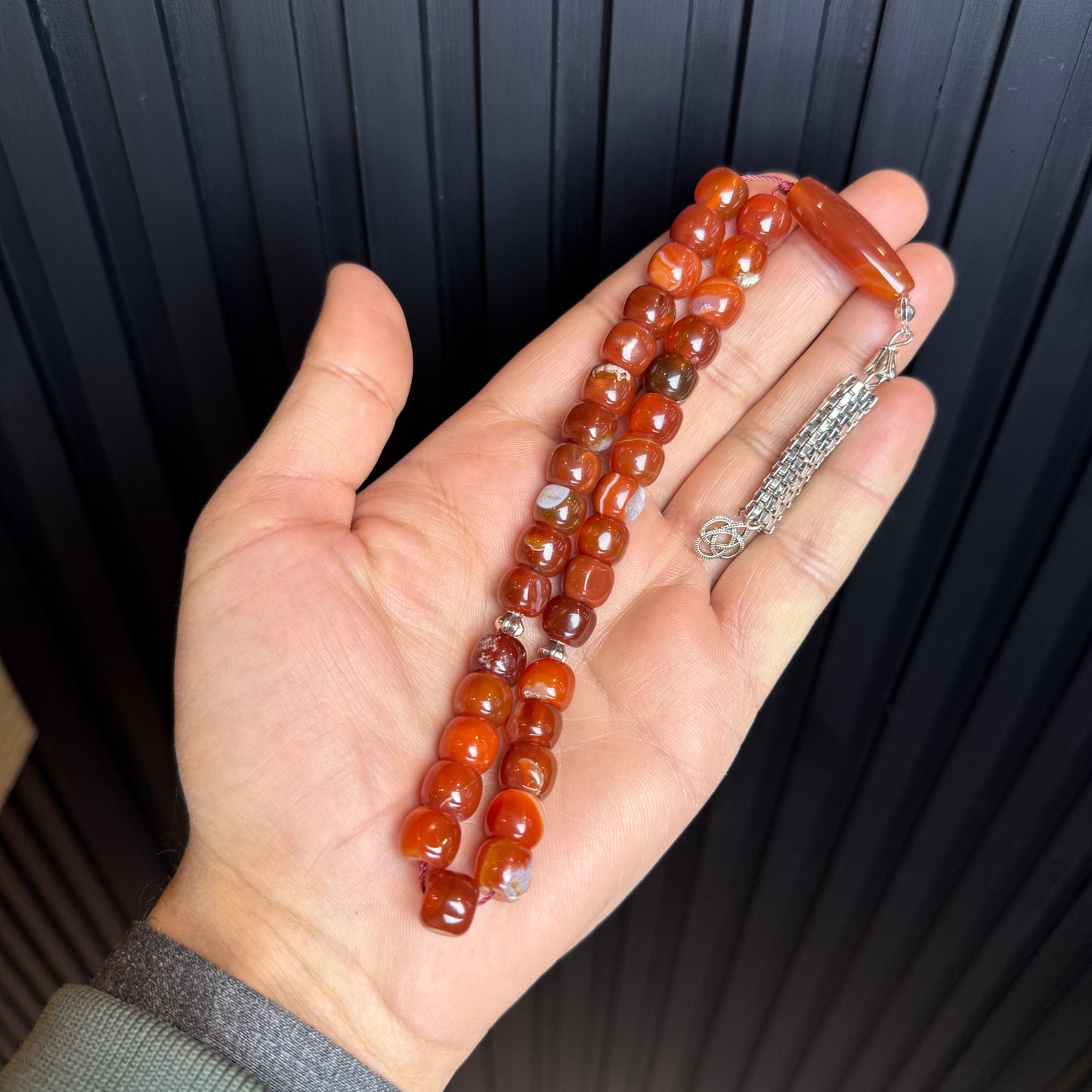 Premium Natural Yemeni Aqeeq Tasbih | Handcrafted Stone Tasbih