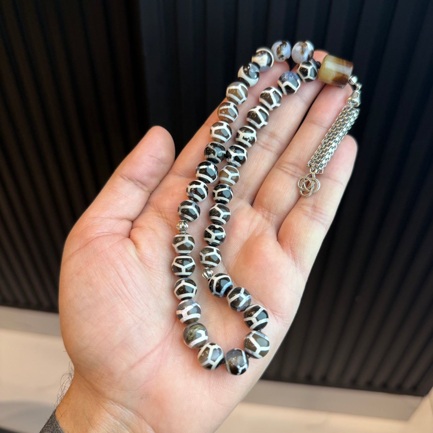 Premium Natural Sulamani Aqeeq Tasbih Deluxe | Handcrafted Stone Tasbih