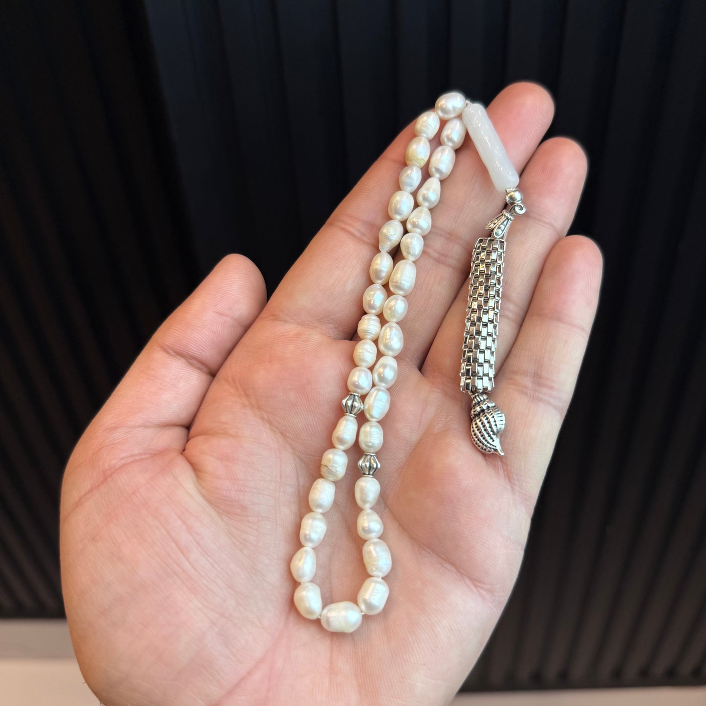 Premium Natural Pearl Tasbih | Handcrafted Stone Tasbih