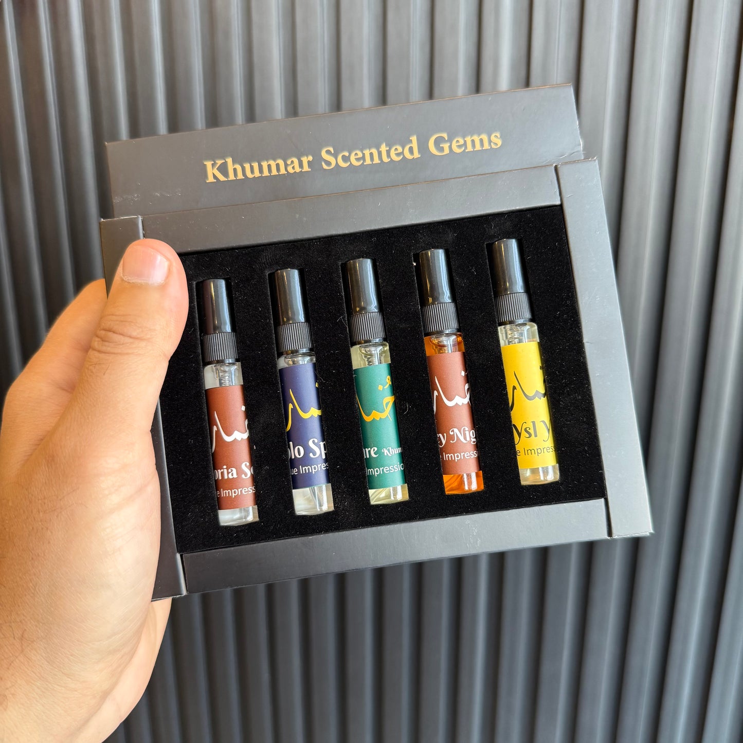 Deal of 6 Rings (Feroza, Aqeeq & Black Aqeeq) + 5-Piece Khumar Perfume Kit — Top Selling Fragrance Collection