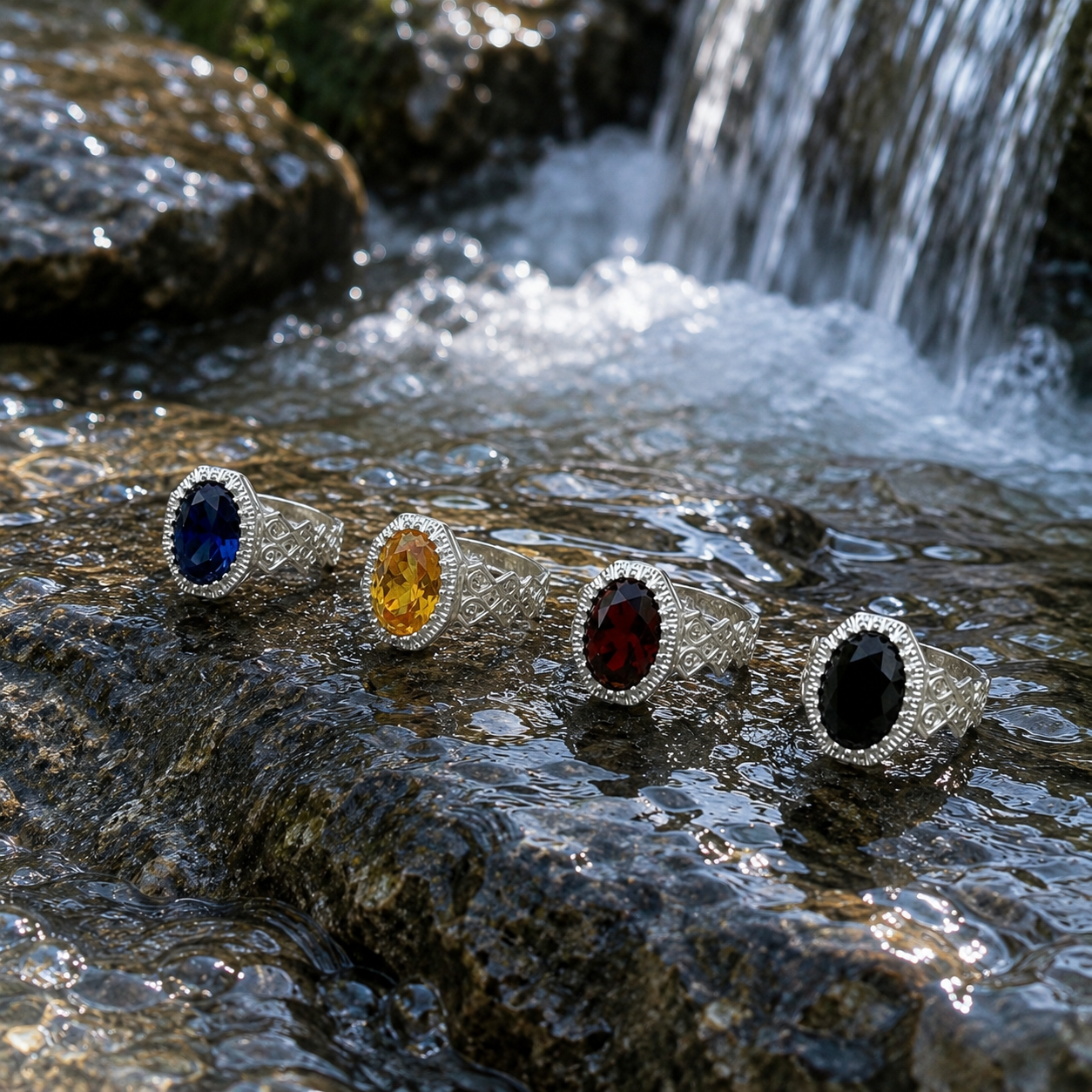 Stunning Gemstone Rings Deal – 4 Beautiful Rings Only Rs. 2000