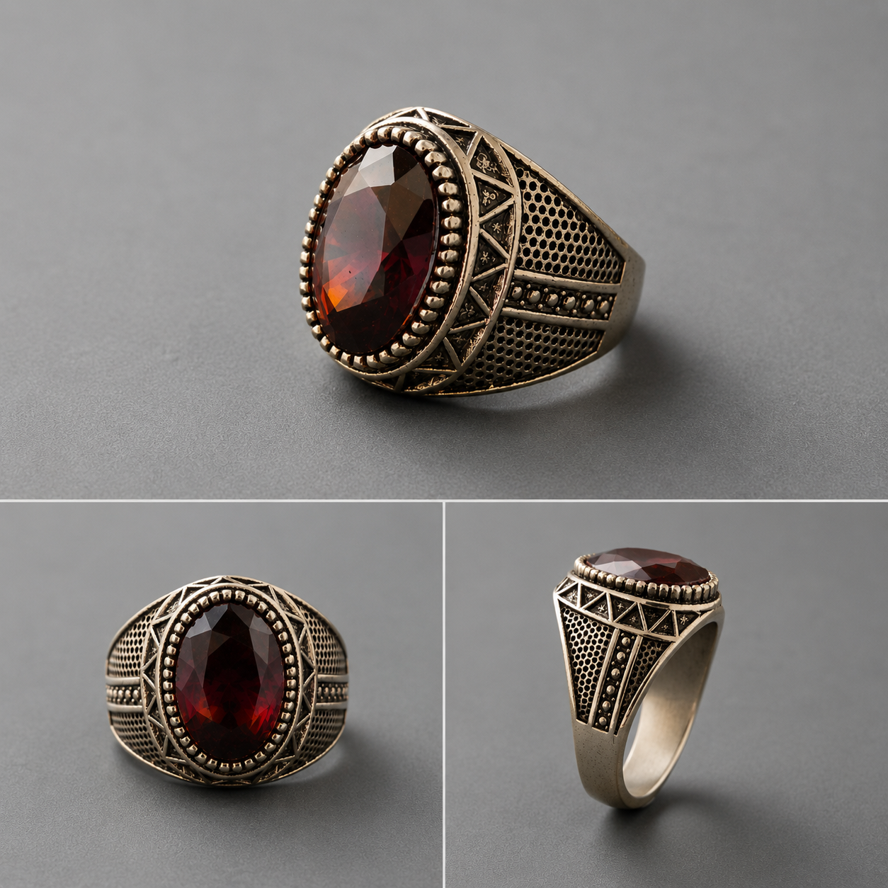 Premium red Aqeeq ring