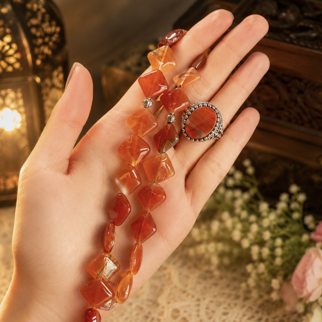Premium Aqeeq Tasbeeh & Ring Deal – Only Rs. 2,900