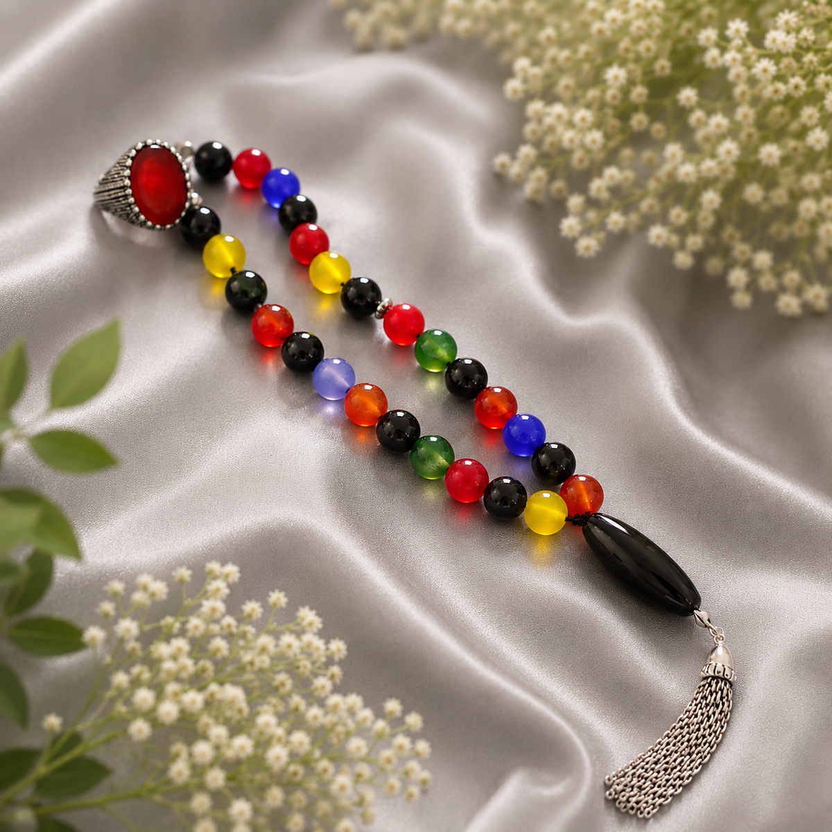Yemeni Aqeeq Ring + Premium Colorful Tasbeeh Deal | Rs. 2500