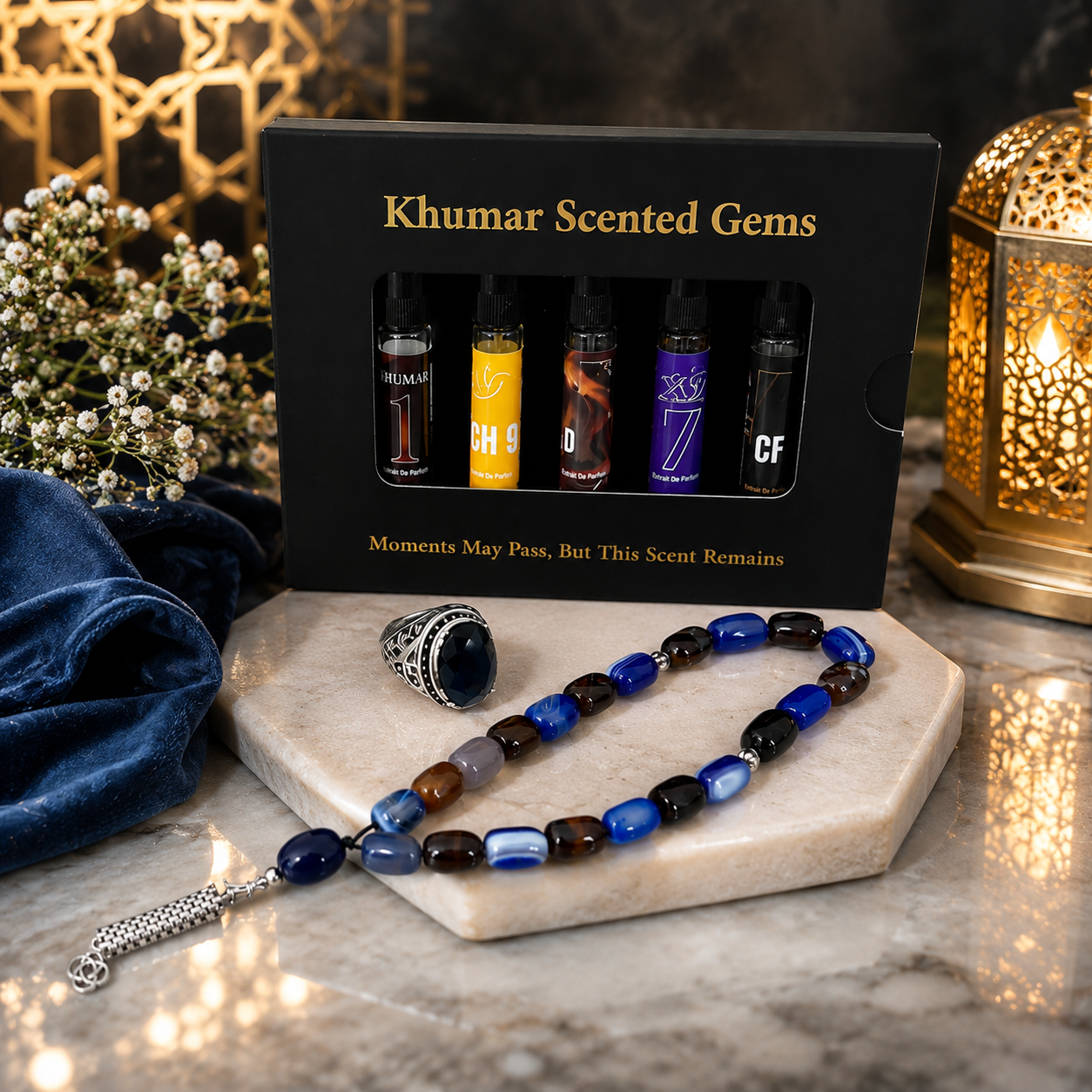 Luxury Tasbeeh & Aqeeq Ring Deal with Perfume Tester Kit – Only Rs. 3,500