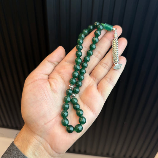 Premium Natural stone Zamrud colourTasbih | Handcrafted Stone Tasbih