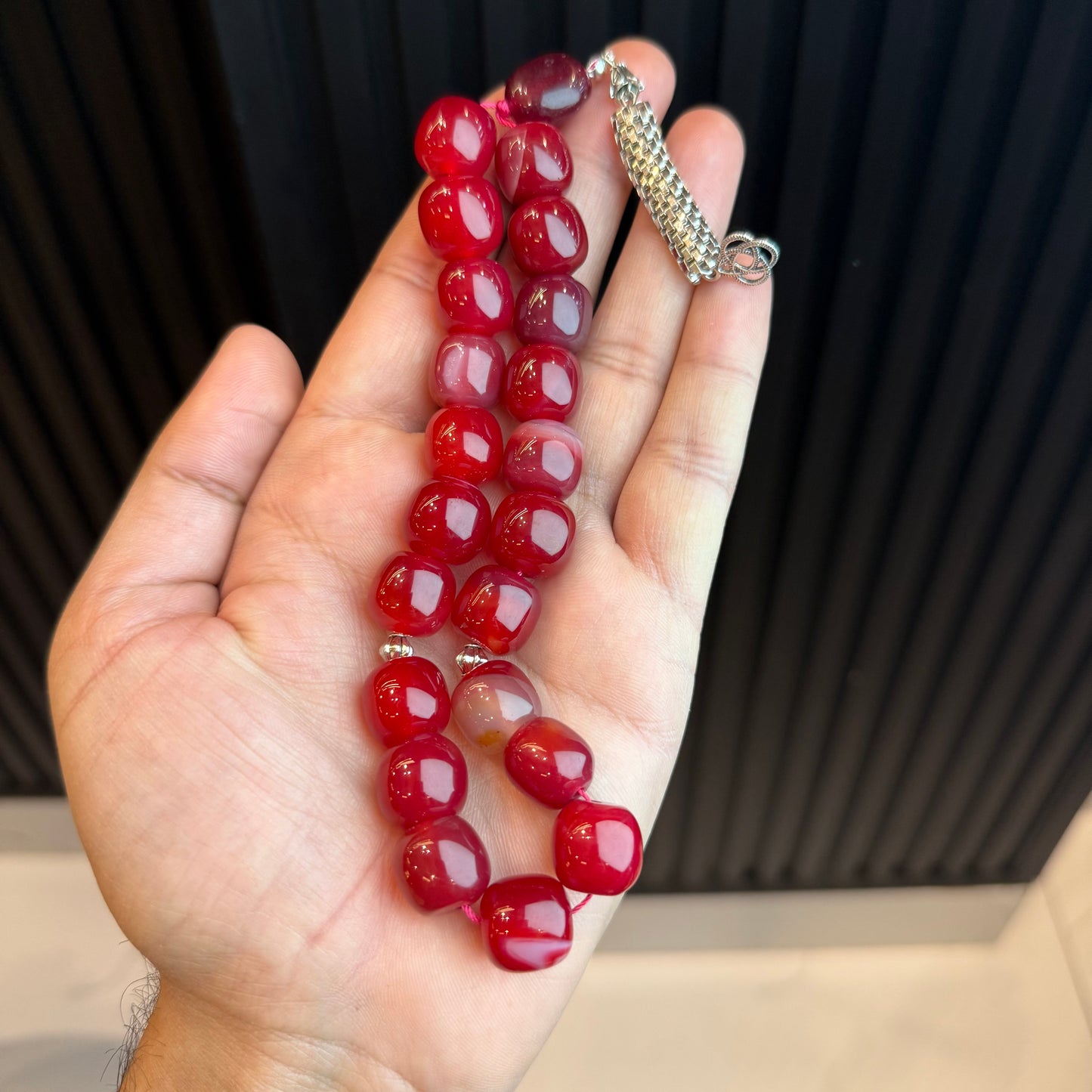 Premium Natural Anari Yaqoot Tasbih | Handcrafted Stone Tasbih