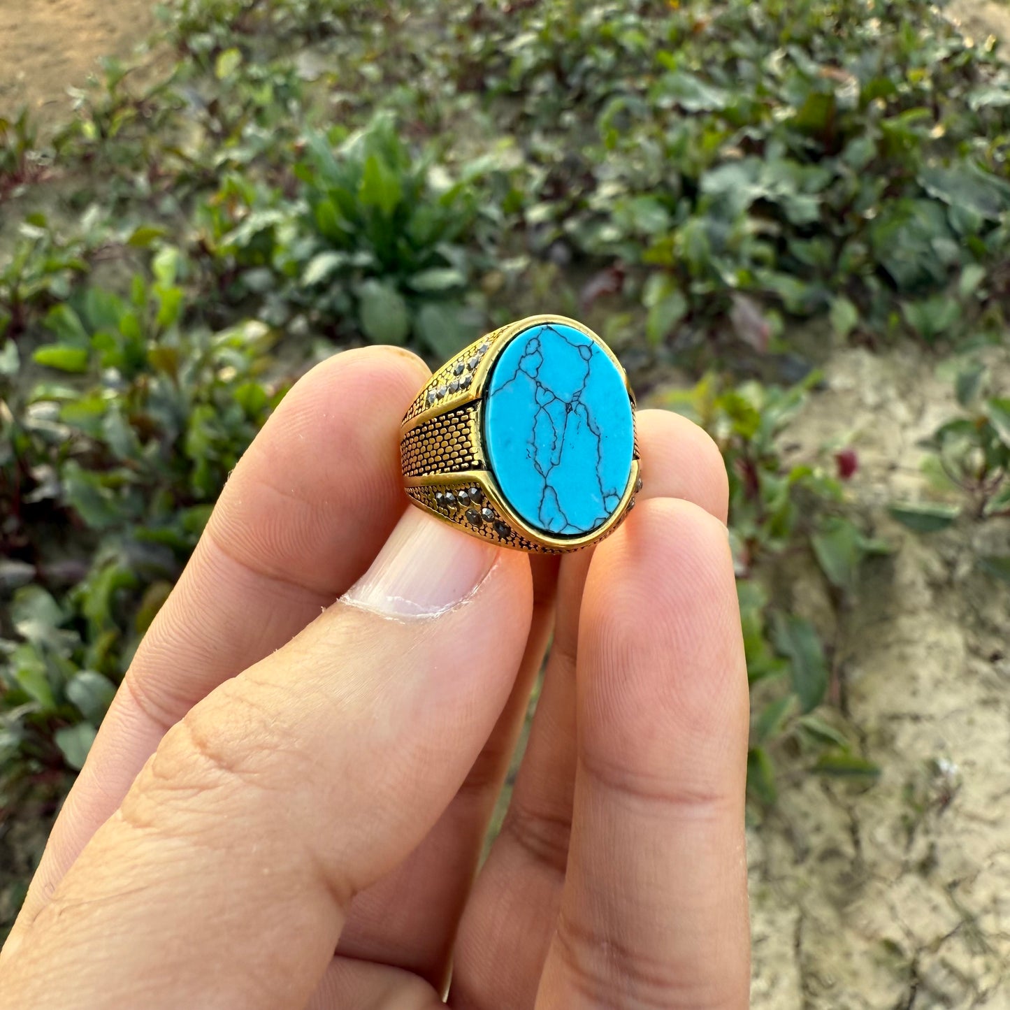 Feroza Turkish Ring with Free Home Delivery