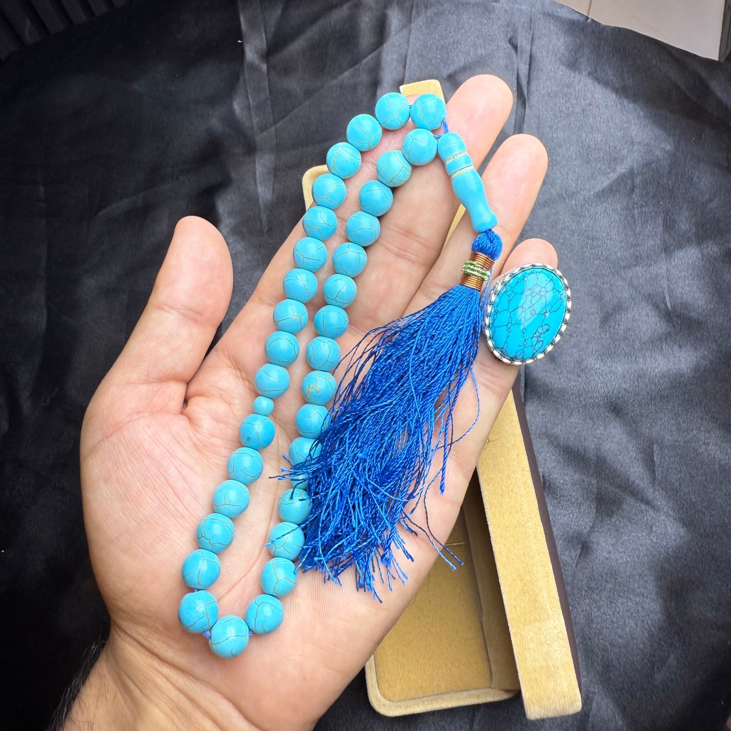 Feroza Tasbih with Feroza Ring – Natural Stone Combo
