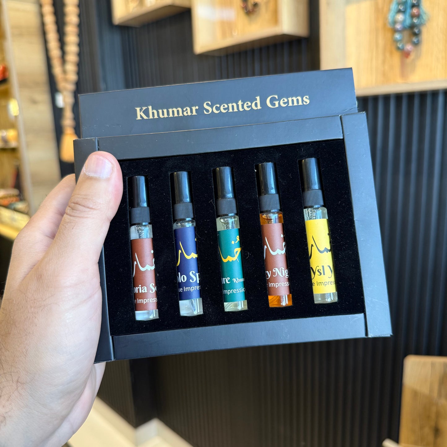 Deal of 6 Rings (Feroza, Aqeeq & Black Aqeeq) + 5-Piece Khumar Perfume Kit — Top Selling Fragrance Collection