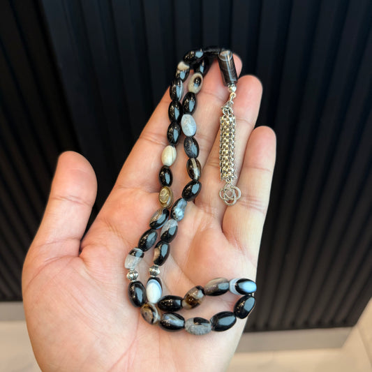 Premium Natural Sulamni Aqeeq Tasbih Premium | Handcrafted Stone Tasbih