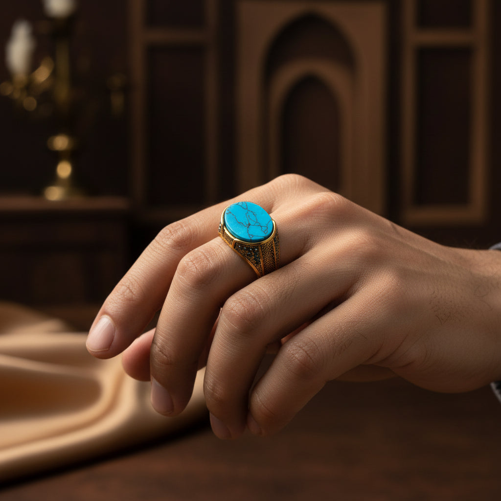 Feroza Turkish Ring with Free Home Delivery