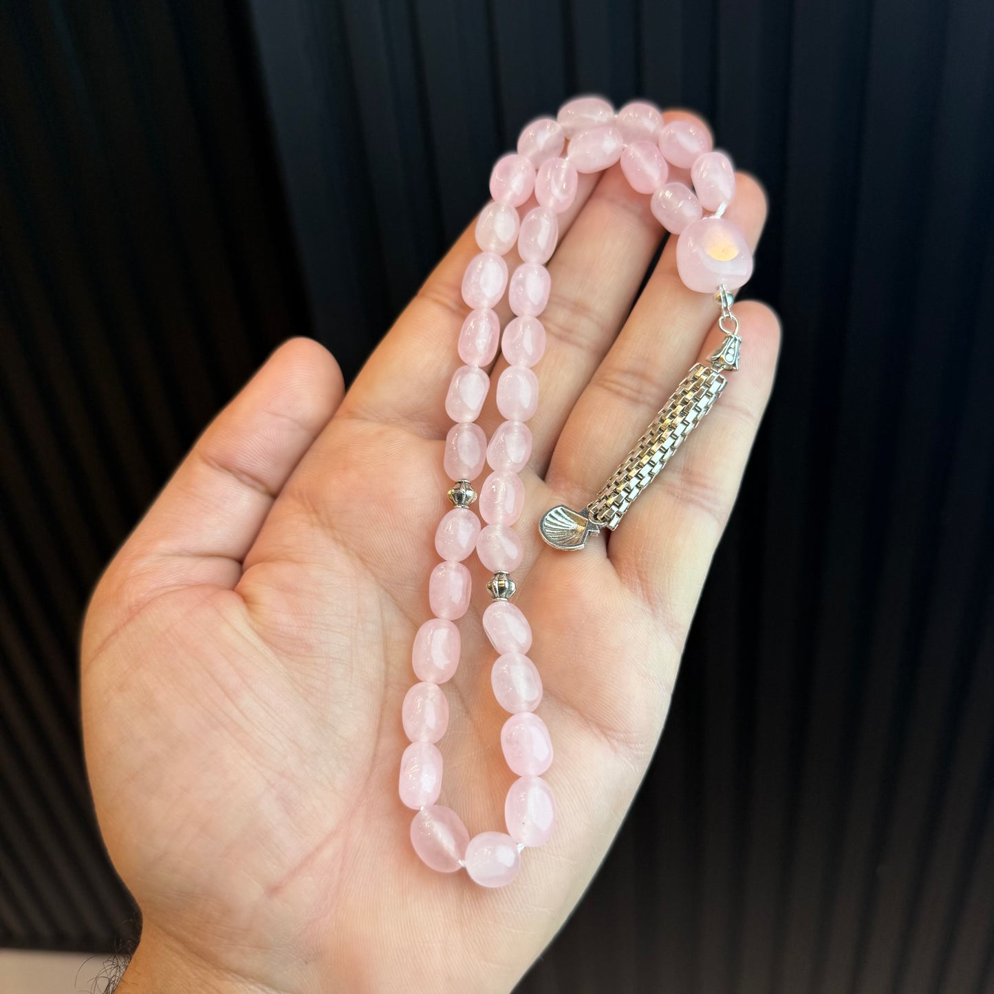 Premium Natural Rose Quartz Tasbih | Handcrafted Stone Tasbih