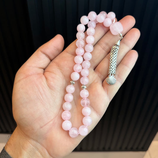 Premium Natural Rose Quartz Tasbih Premium | Handcrafted Stone Tasbih