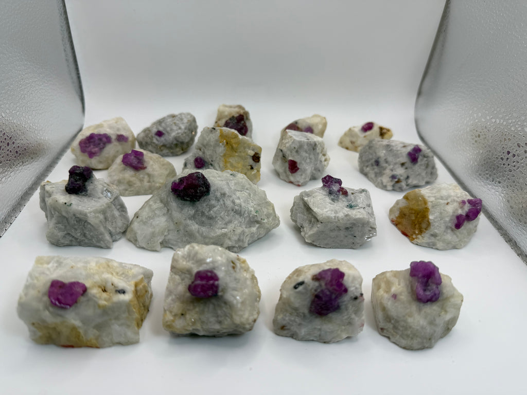 Natural Ruby Specimen Lot from Hunza Valley – 1.20 KG (17 Pieces)