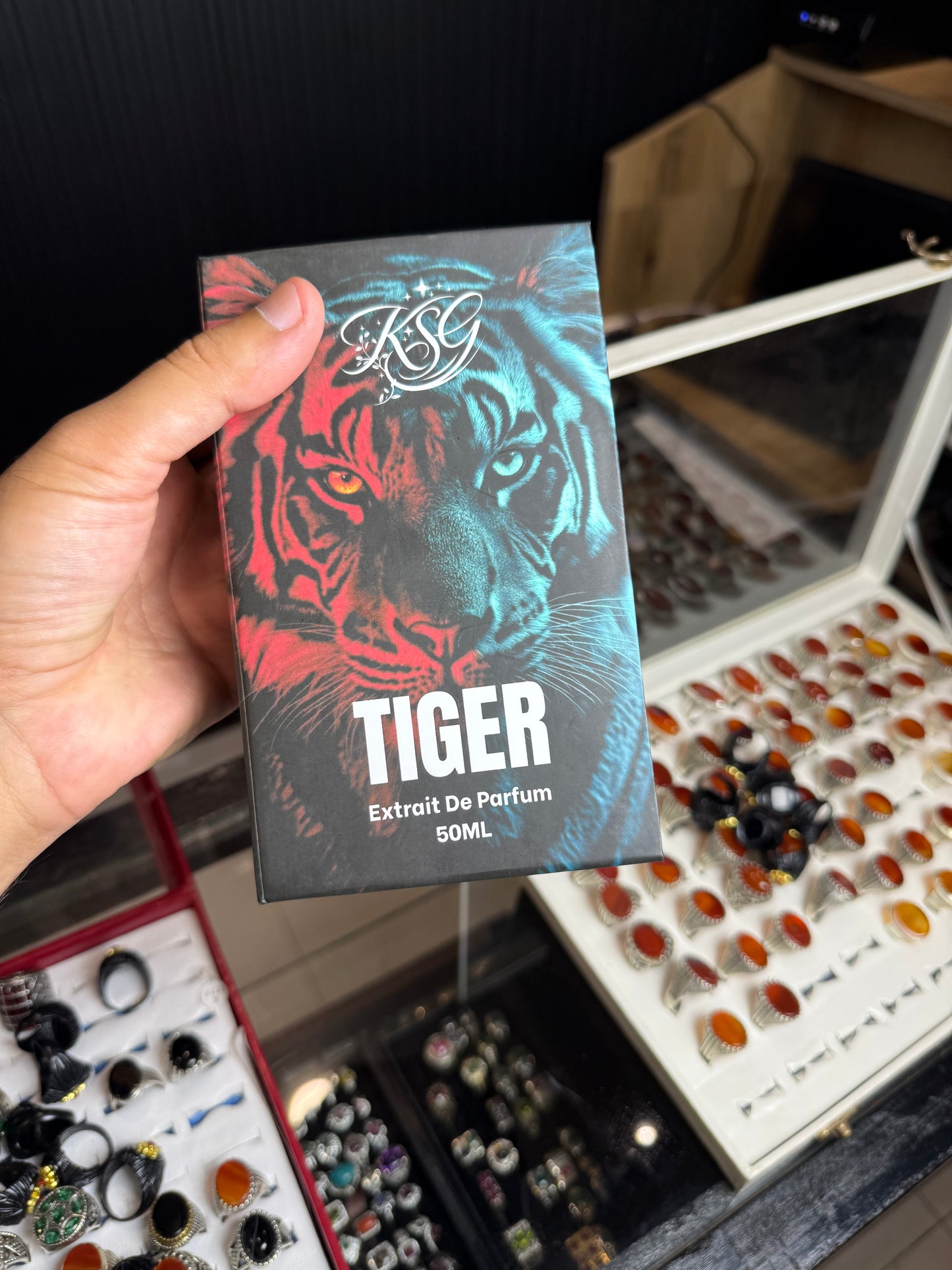Deal of 8 TIGER perfume + 7 Natural Gemstone Rings