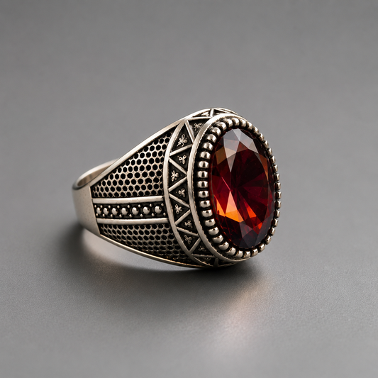 Premium red Aqeeq ring