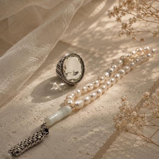 Premium Ring & Pearl Tasbeeh Deal – Only Rs. 2,500