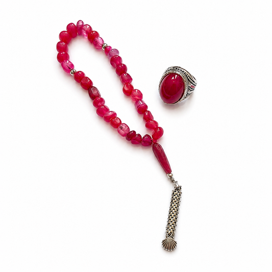 Rubi Tasbeeh & Rubi Aqeeq Ring Deal – Only Rs. 2500