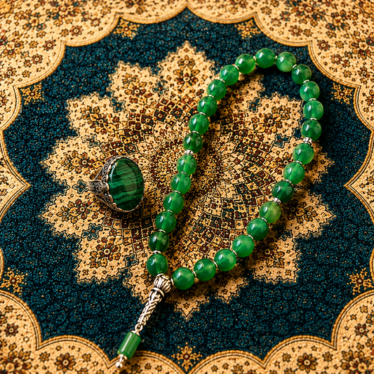 Premium Green Tasbeeh & Stone Ring deal | Only Rs . 2500