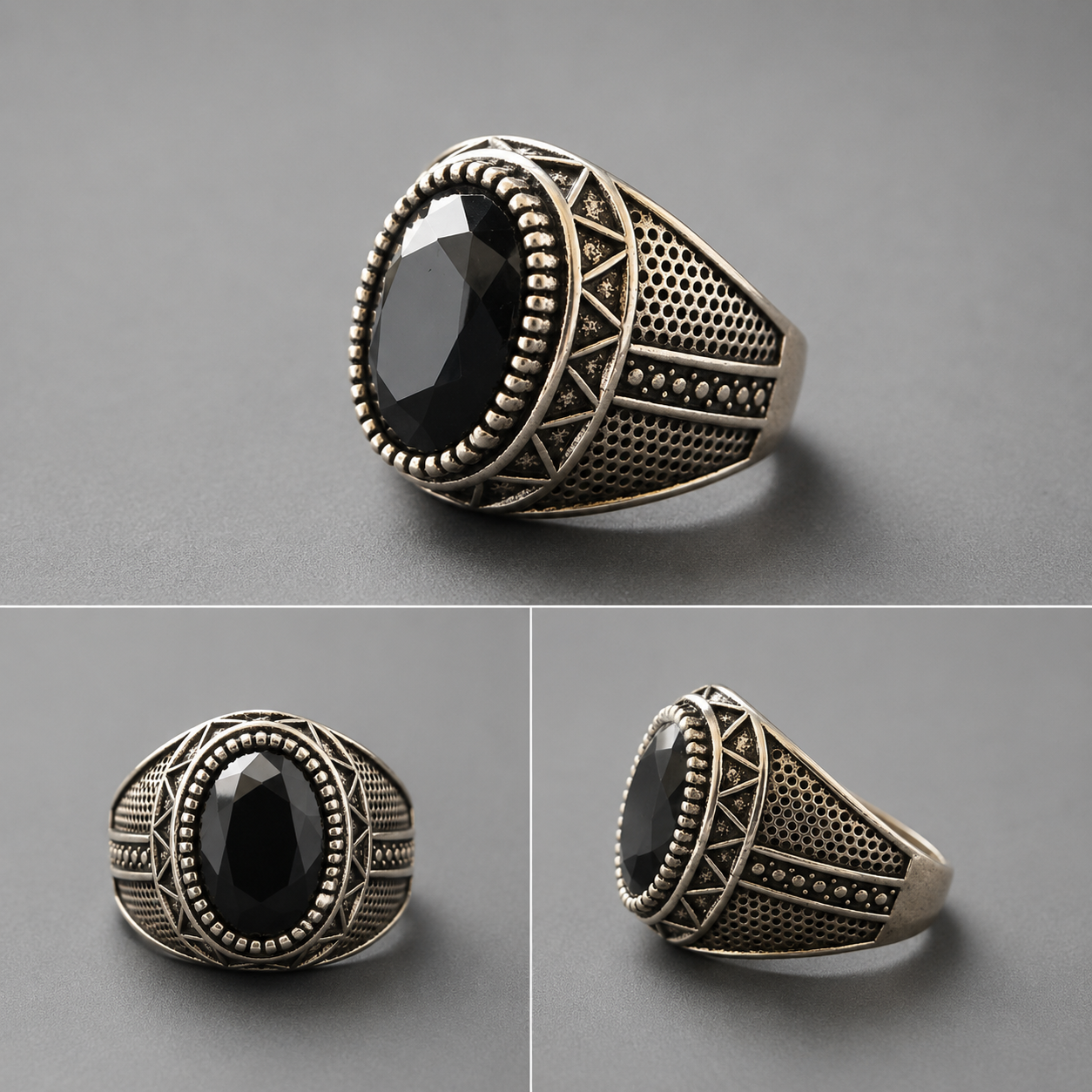 Black Aqeeq beautiful ring