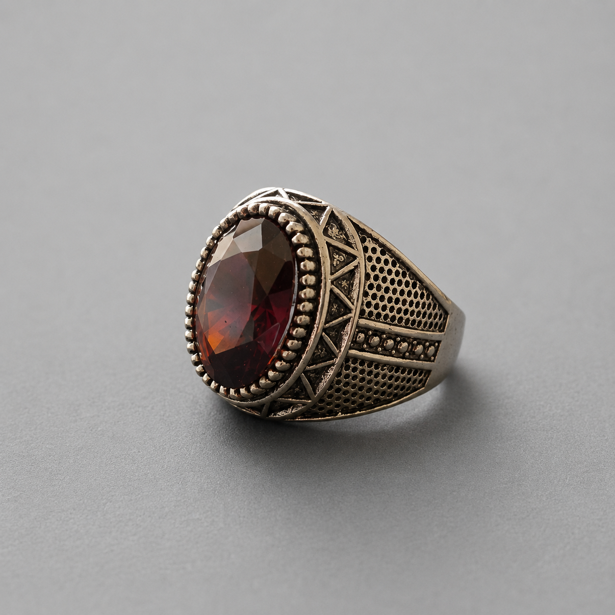 Premium red Aqeeq ring