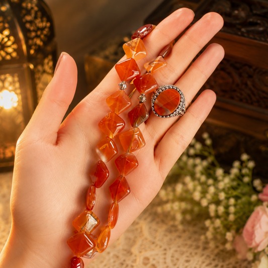 Premium Aqeeq Tasbeeh & Ring Deal – Only Rs. 2,900