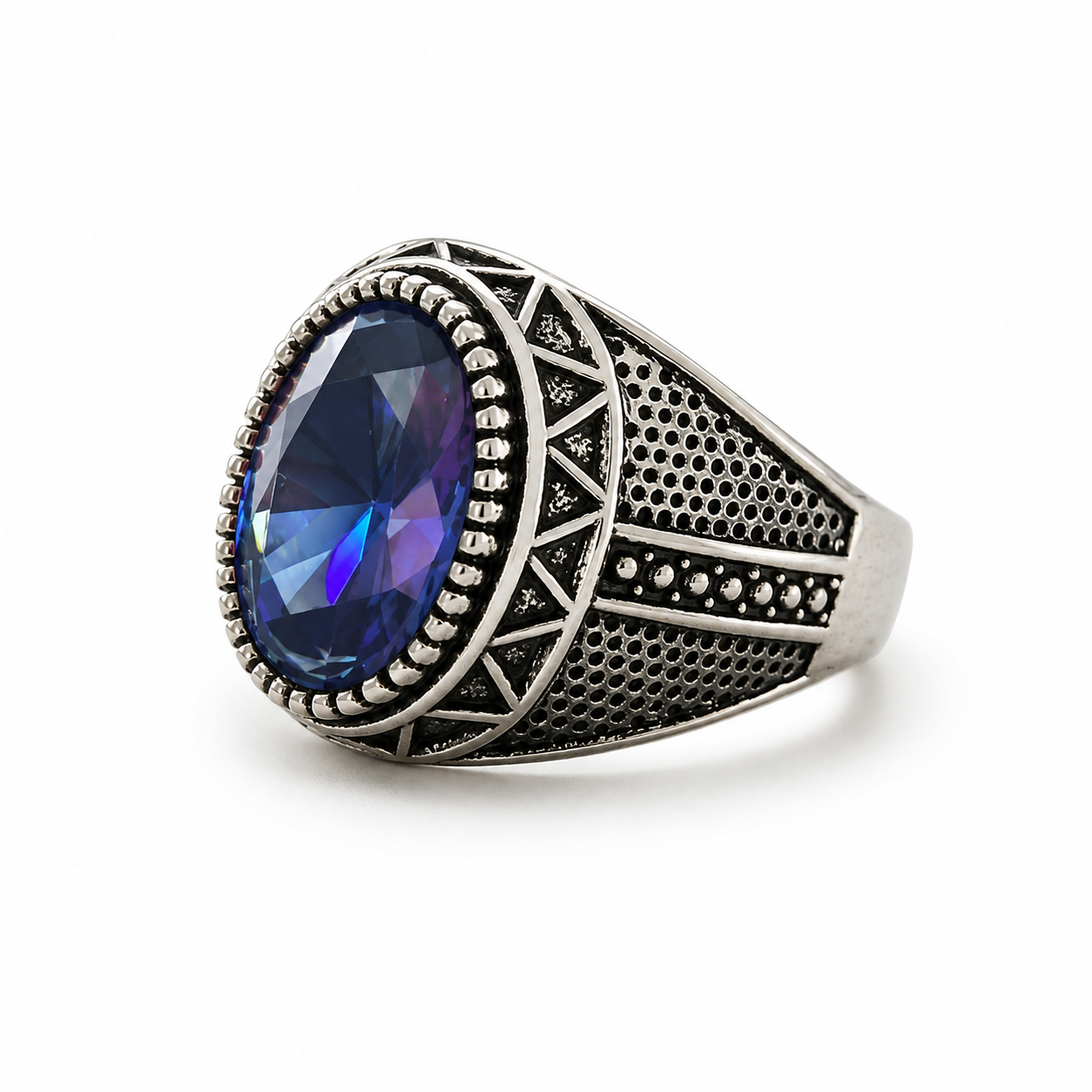Royal Blue Aqeeq beautiful Ring