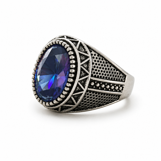 Royal Blue Aqeeq beautiful Ring