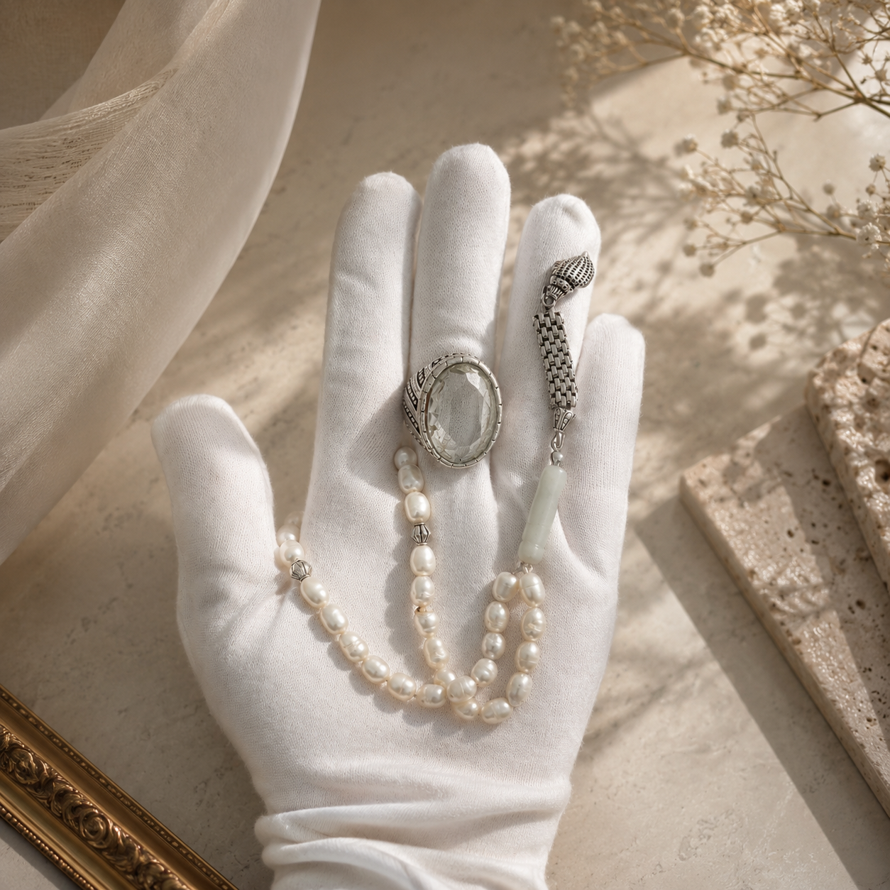 Premium Ring & Pearl Tasbeeh Deal – Only Rs. 2,500