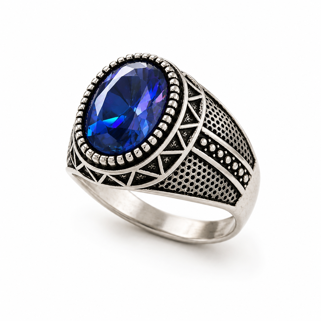 Royal Blue Aqeeq beautiful Ring