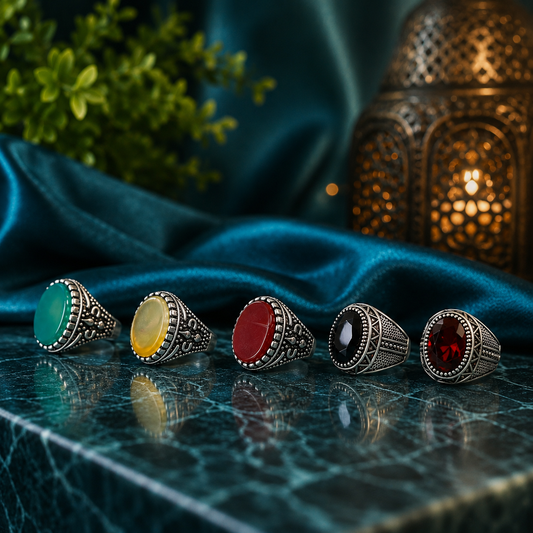 Premium Gemstone Ring Combo – Set of 5 Stylish Vintage Rings | Special Deal Rs . 2500