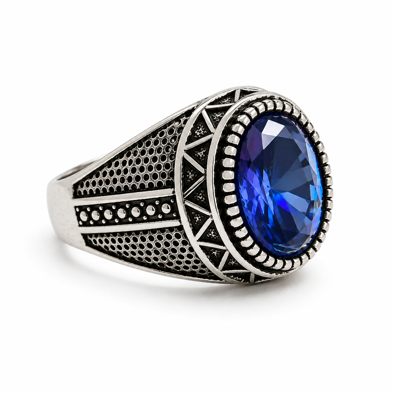 Royal Blue Aqeeq beautiful Ring