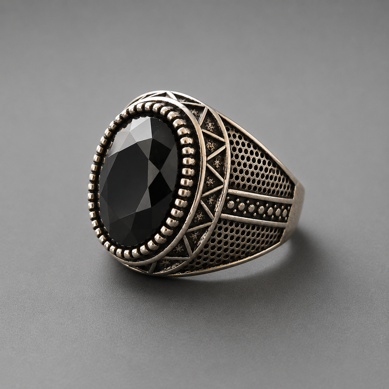 Black Aqeeq beautiful ring