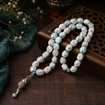 Premium White Howlite Stone Tasbeeh  | Elegant & Timeless